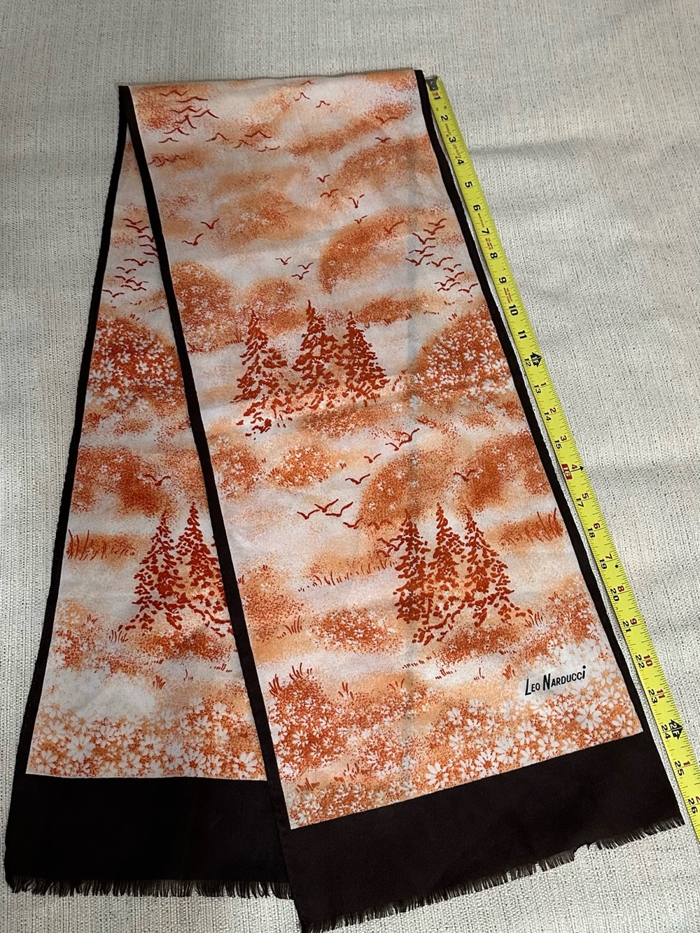 Vintage Leo Darducci Silk Scarf..Asian Print